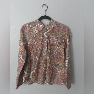 Talbots Multicolor Paisley Button Down Shirt